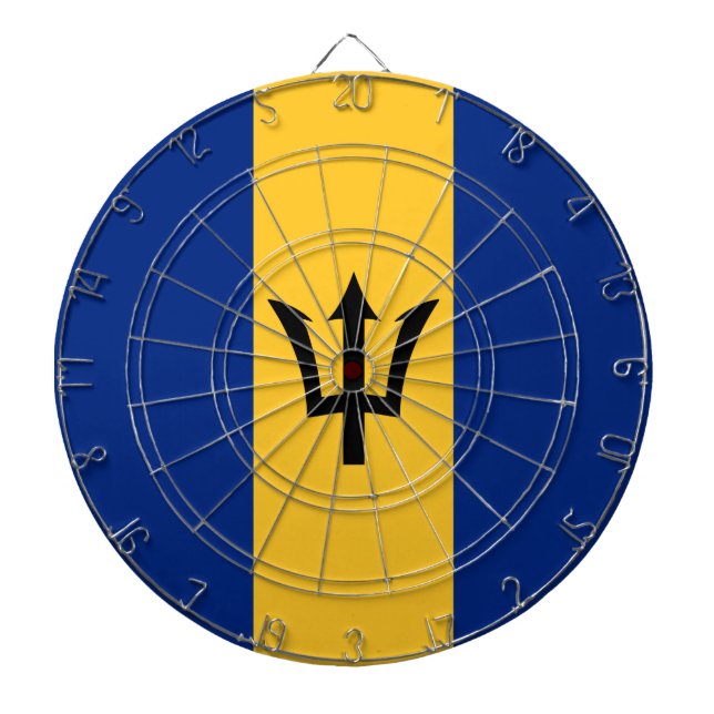 Barbadische Flagge (Barbados) (Bajan) Dartscheibe (vorne)