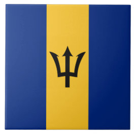 Barbadische Flagge (Barbados) (Bajan) Fliese