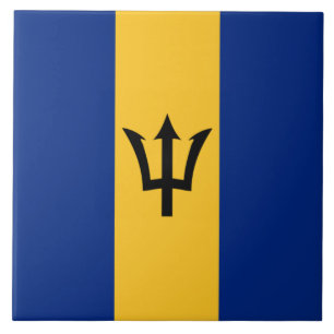 Barbadische Flagge (Barbados) (Bajan) Fliese