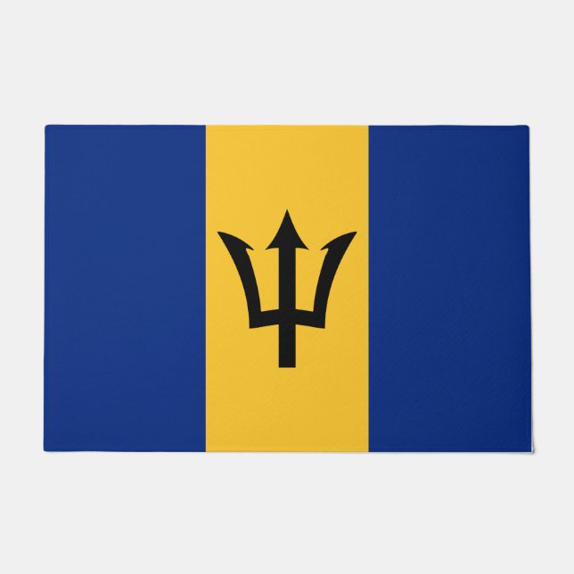 Barbadische Flagge (Barbados) (Bajan) Fußmatte (Vorderseite)