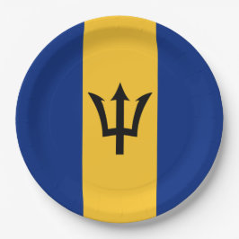 Barbadische Flagge (Barbados) (Bajan) Pappteller