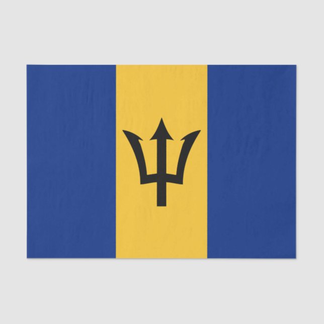 Barbadische Flagge (Barbados) (Bajan) Seidenpapier (Vorderseite)