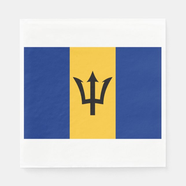 Barbadische Flagge (Barbados) (Bajan) Serviette (Vorderseite)