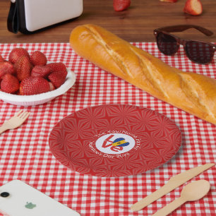 Barbadisches LOVE-Herzflagge Valentinstag Personal Pappteller