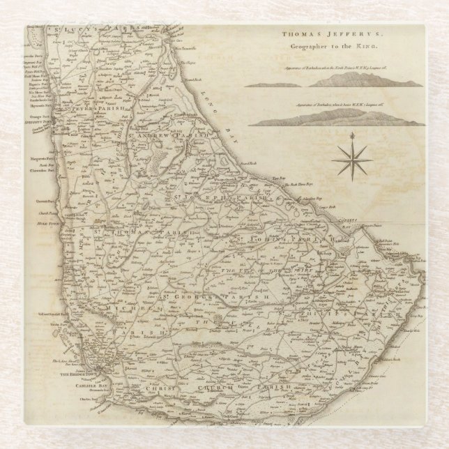 Barbadoes Glasuntersetzer (Vorderseite)