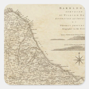 Barbadoes Quadratischer Aufkleber