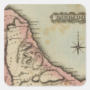 Barbados 2 quadratischer aufkleber