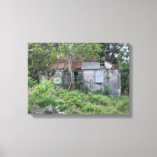 Barbados Alte Slave Hut Leinwanddruck (Vorderseite)