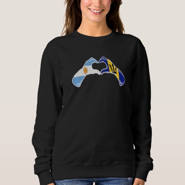 Barbados Argentine Flag Barbadians Argentinian Hea Sweatshirt (Vorderseite)