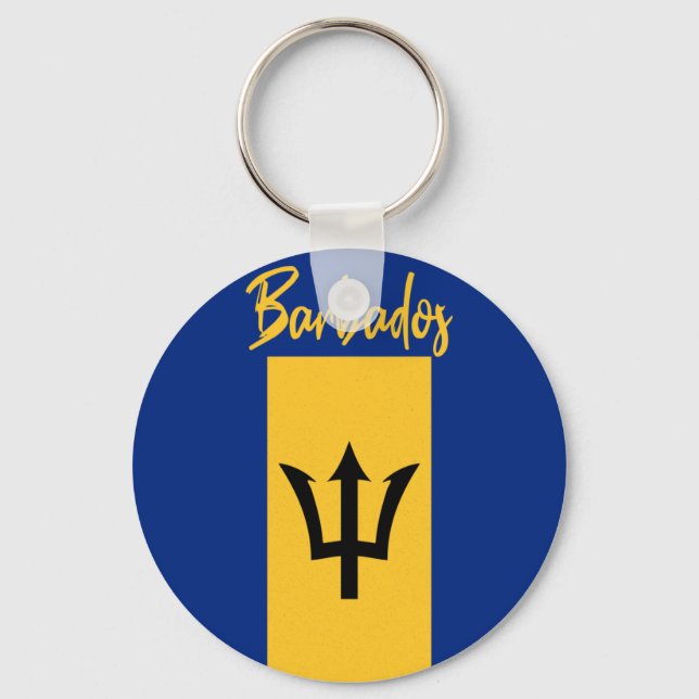 Barbados Bajan Flag Barbadian Karibik Schlüsselanhänger (Vorderseite)