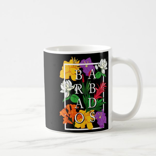 Barbados Bajan Wildflower Pride Floral  Kaffeetasse (Rechts)