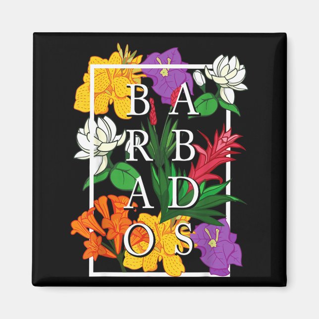 Barbados Bajan Wildflower Pride Floral  Magnet (Vorne)