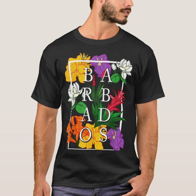 Barbados Bajan Wildflower Pride Floral  T-Shirt (Vorderseite)