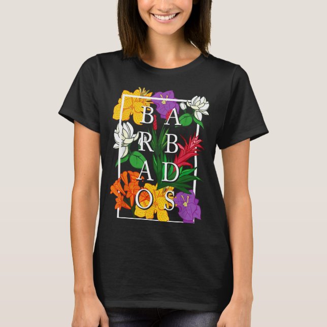 Barbados Bajan Wildflower Pride Floral  T-Shirt (Vorderseite)