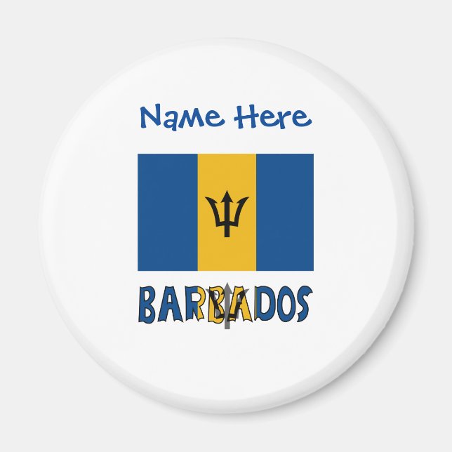Barbados Barbadian Flag Blue Personalization Magnet (Vorne)