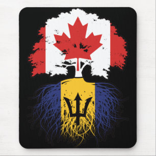 Barbados Barbadian kanadische Tree Roots Flag Mousepad