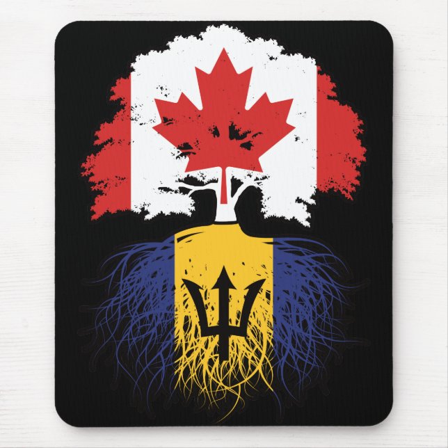 Barbados Barbadian kanadische Tree Roots Flag Mousepad (Vorne)