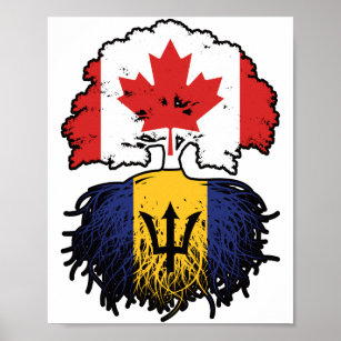 Barbados Barbadian kanadische Tree Roots Flag Poster