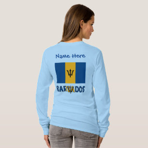 Barbados Barbadianische Flagge Blau Personalisieru T-Shirt
