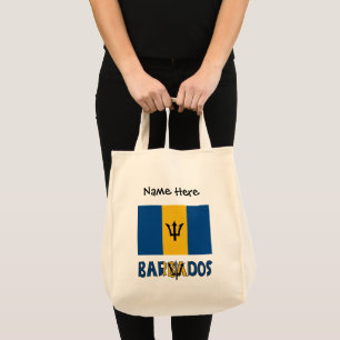 Barbados Barbadianische Flagge Schwarz Personalisi Tragetasche
