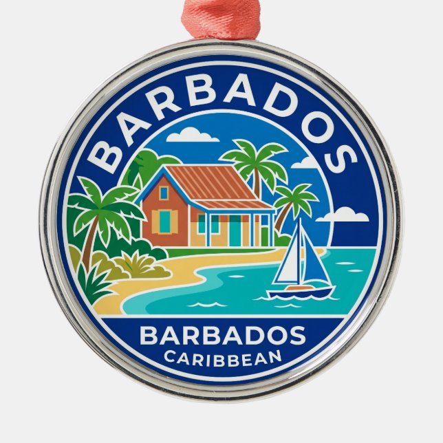 Barbados Barbados Ornament Aus Metall (Vorne)