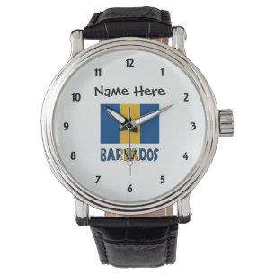 Barbados Barbarian Flag Personalisiert Armbanduhr