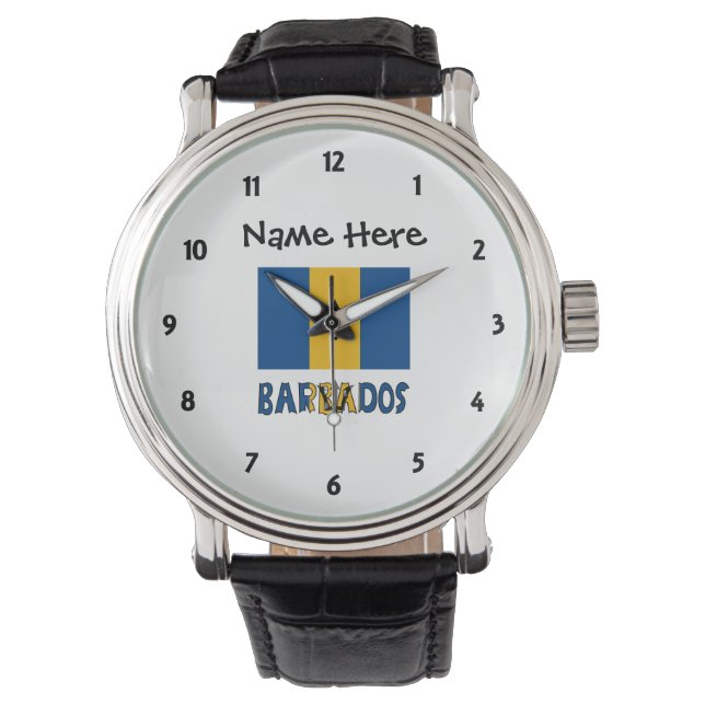 Barbados Barbarian Flag Personalisiert Armbanduhr (Vorderseite)