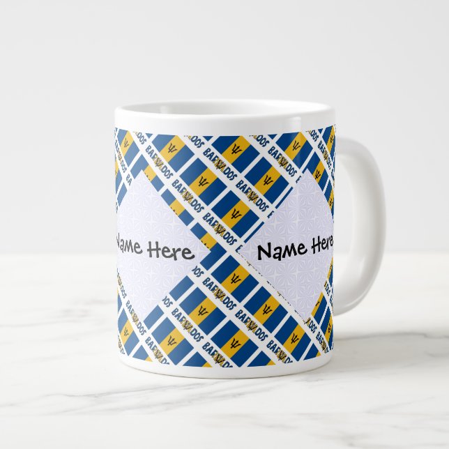 Barbados Barbarian Flag Personalisiert gefixt Jumbo-Tasse (Vorderseite Rechts)