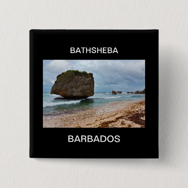 Barbados, Bathsheba Rocks Button (Vorderseite)