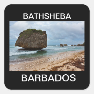 Barbados, Bathsheba Rocks Quadratischer Aufkleber