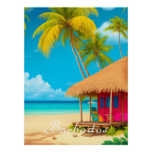 Barbados Beach Hut Reiseplakat