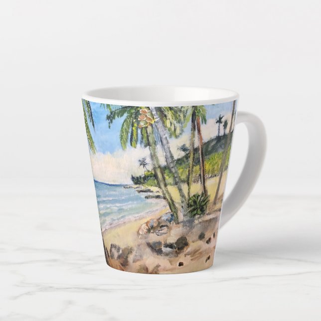 Barbados Beach, Latte Tasse (Rechte Ecke)