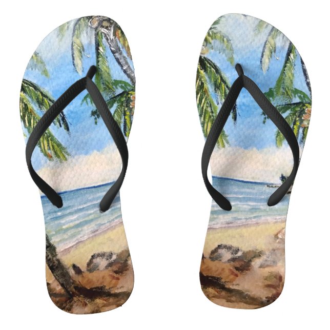 Barbados Beach, Pair von Flip Flops (Fußbett)