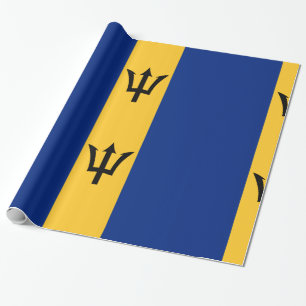Barbados Blaues Gelbes Gold Geschenkpapier