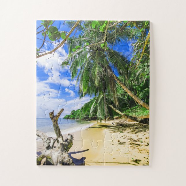 Barbados Caribbean Island Beach Palm Tree Retreat Puzzle (Vertikal)