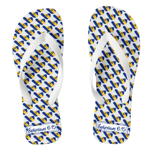 BARBADOS Christian Scripture Custom Flip Flops (Fußbett)