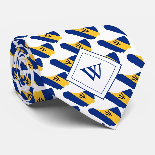 BARBADOS Christlich Scripting Monogram Krawatte (Gerollt)