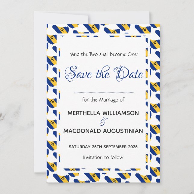 BARBADOS Custom Celebration Scripture Wedding Save The Date (Vorderseite)
