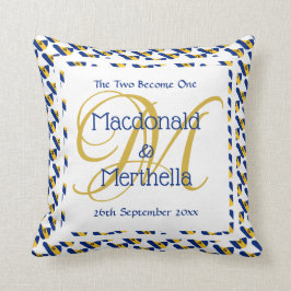 BARBADOS Custom Monogram Wedding Keepake Geschenk Kissen