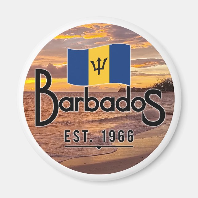 "Barbados Est. Sonnenuntergang 1966 mit Barbados-F Magnet (Vorne)