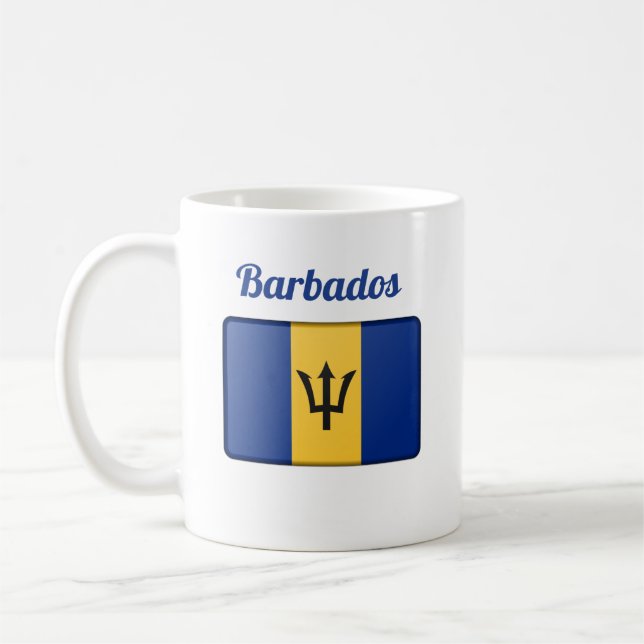 Barbados-Fahne Kaffee-Tasse Kaffeetasse (Links)