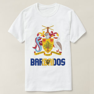 Barbados-Fahne und Wappen, Patriotisch T-Shirt