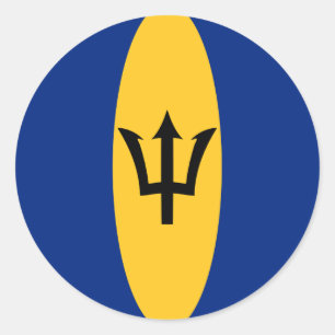 Barbados Fisheye-Flaggenaufkleber Runder Aufkleber