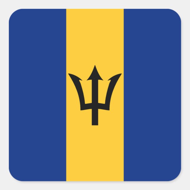 Barbados-Flag-Aufkleber Quadratischer Aufkleber (Vorderseite)