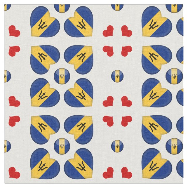 Barbados Flag & Barbados Herbstmode Stoff (Nahaufnahme)