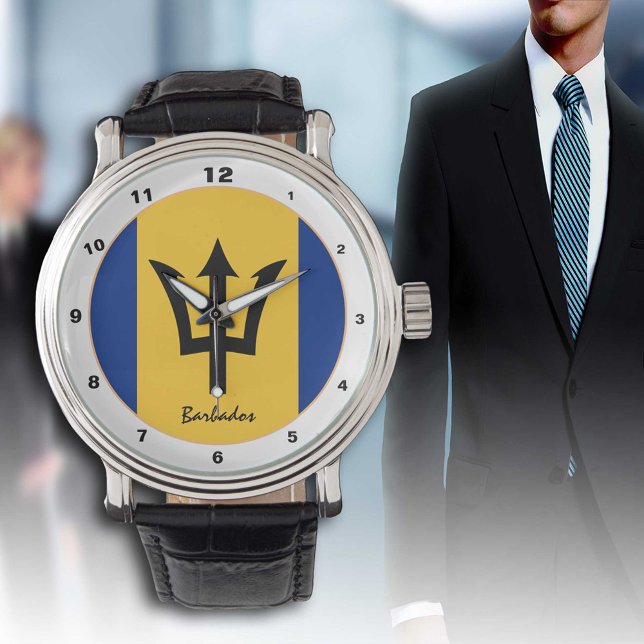 Barbados Flag & Barbados trendy fashion /design Armbanduhr (Von Creator hochgeladen)