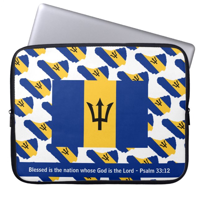 BARBADOS FLAG | Benutzerdefinierte Schrift | Geseg Laptopschutzhülle (Vorderseite)