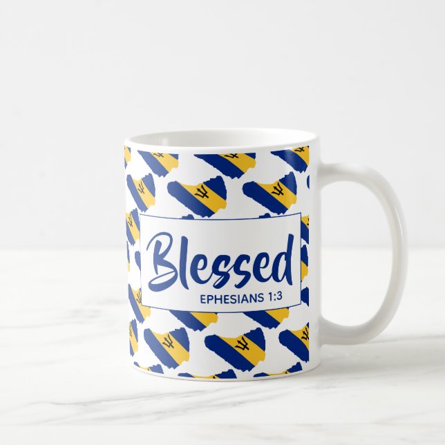 BARBADOS Flag | Christliche Schrift | GESCHLAGEN Kaffeetasse (Rechts)