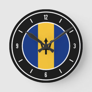Barbados Flag Elegant Runde Wanduhr