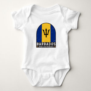 Barbados-Flag-Emblem gestört Vintag Baby Strampler